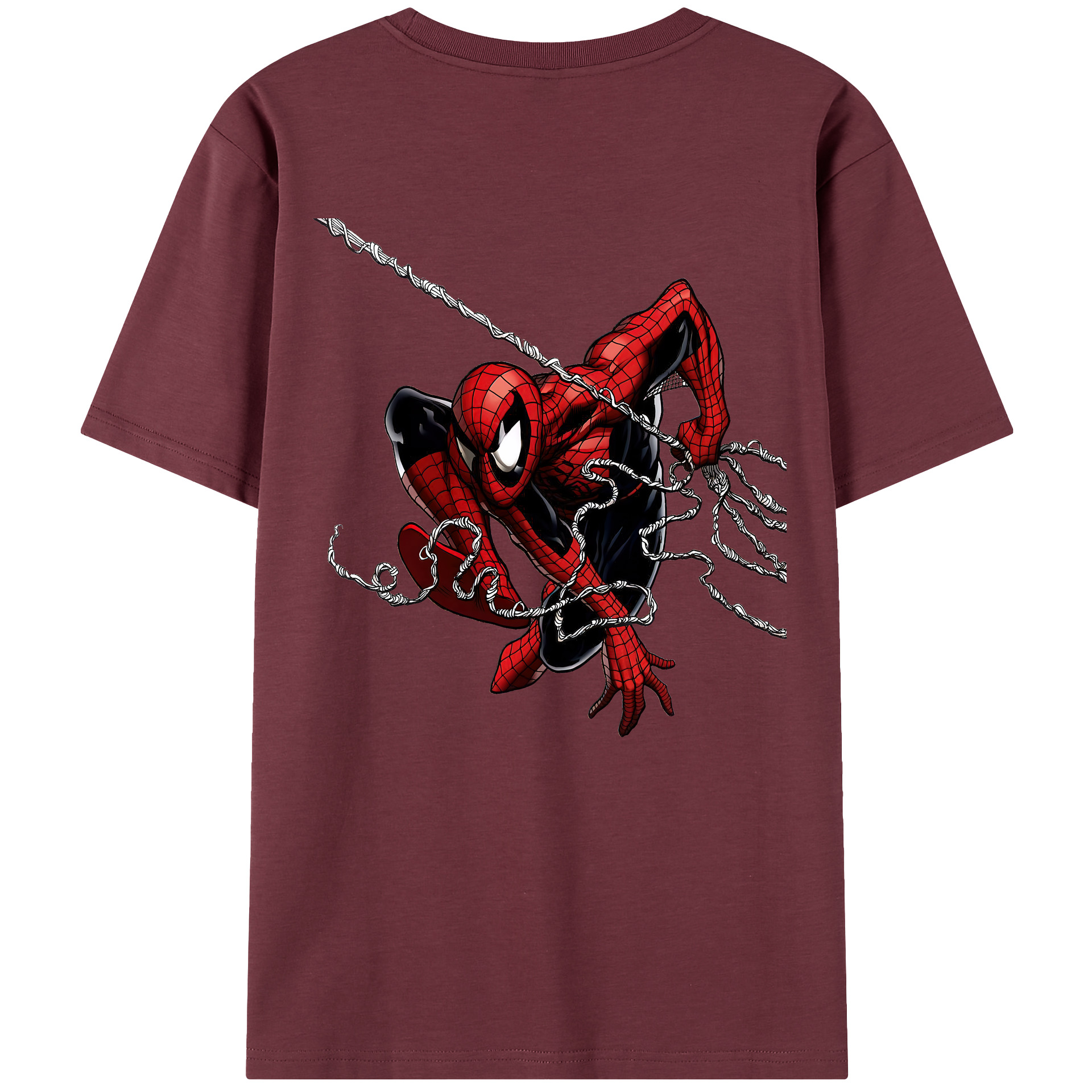 （画像用） Spider Man スパイダーマン 綿100％半袖Tシャツ（背面プリント）
